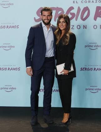 Presentacion del documental de Sergio Ramos en el museo Reina Sofia. En la imagen, Nacho y su mujer. Sergio Ramos during the presentation of the documentary about his life at Reina Sofia museum. In this picture, Nacho and his partner. 