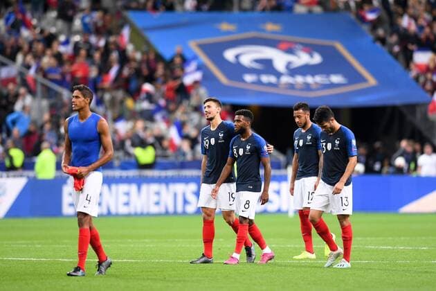 JOIE - FAIR PLAY - 19 CLEMENT LENGLET (FRA) - 08 THOMAS LEMAR (FRA) FOOTBALL : France vs Andorre - Qualifications Euro 2020 - 10 09 2019 FEP Panoramic 
