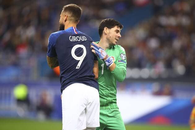 Olivier Giroud (France) et Joseph Gomes ( Gardien goal Andorre) FOOTBALL : France vs Andorre - Match de Qualifications EURO 2020 - 10 09 2019 GwendolineLeGoff Panoramic 