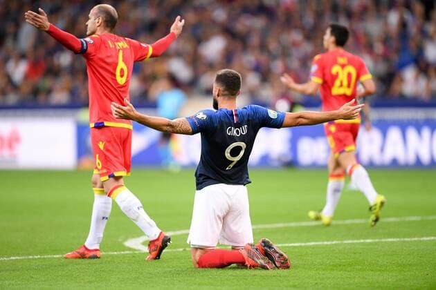 DECEPTION - 09 OLIVIER GIROUD (FRA) FOOTBALL : France vs Andorre - Qualifications Euro 2020 - 10 09 2019 FEP Panoramic 