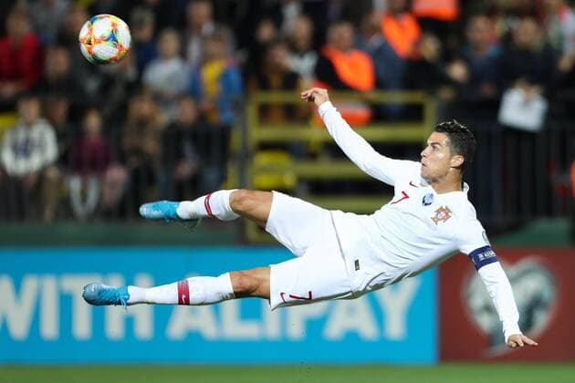 VILNIUS, LITHUANIA - SEPTEMBER 10: Forward Cristiano Ronaldo of Portugal national team, Nationalteam during UEFA EURO, EM, Europameisterschaft,Fussball 2020 Qualifying match between Lithuania and Portugal on September 10 2019, at LFF Stadium in Vilnius, Lithuania. (Photo by Anatoliy Medved Icon Sportswire) SOCCER: SEP 10 UEFA EURO 2020 Qualifying - Lithuania v Portugal Icon1909100033