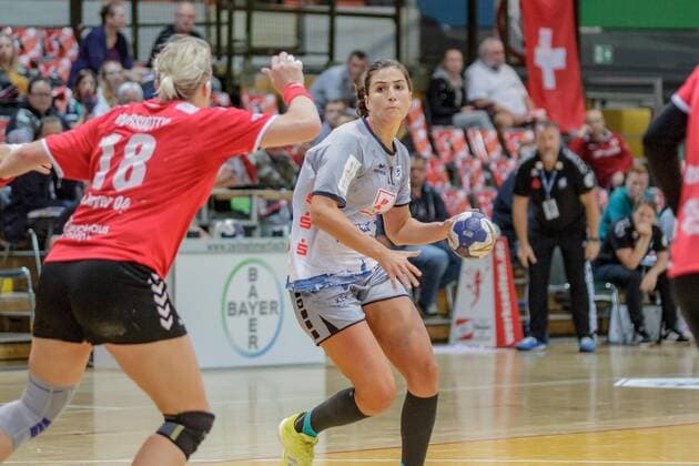 1. Frauen Handball Bundesliga, TSV Bayer 04 Leverkusen - Neckarsulmer SU, Leverkusen, 11.9.2019 Irene Espinola Perez (Neckarsulmer SU), TSV Bayer 04 Leverkusen - Neckarsulmer SU am 11.9.2019 in der Ostermann Arena, Leverkusen Copyright: xBEAUTIFULxSPORTS MarcxJungex
