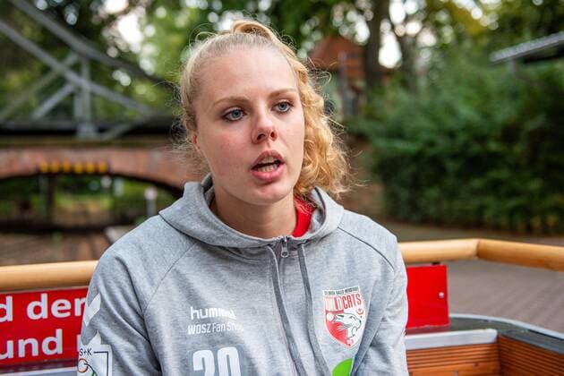 Danique Boonkamp (SV Union Halle) Saisoneröffnung mit dem Fanclub Saalemiezen an der Parkeisenbahn Peißnitzexpress SV Union Halle-Neustadt (Wildcats) Handball 2.Bundesliga - Saison 2019 2020 Copyright: xVIADATAx xHolgerxJohnx Halle Saale Sachsen-Anhalt Deutschland