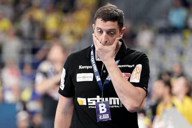 Jens Bürkle (Trainer, Cheftrainer, HBW), Einzelbild, Aktion, Action, enttäuscht schauend, Enttäuschung, Frustration, disappointed, pessimistisch, 12.09.2019, Mannheim, Handball, Bundesliga, Rhein-Neckar Löwen - HBW Balingen-Weilstetten