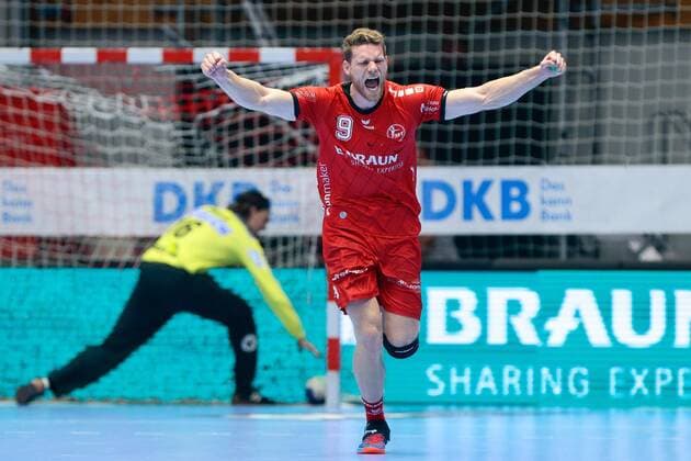 12.09.2019, xtgx, Handball Luqui Moly HBL, MT Melsungen - SC Magdeburg emspor, v.l. Tobias Reichmann (MT Melsungen, 9) Jubel, Torjubel, jubelt über das Tor, celebrate the goal, celebration Kassel