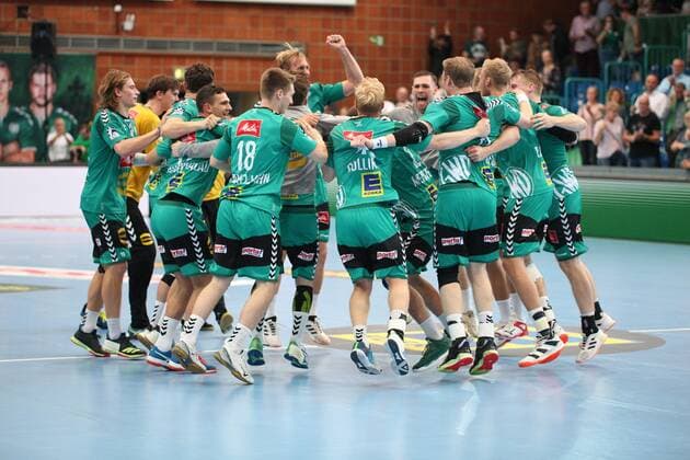 Siegesjubel bei TSV GWD Minden GER, Handball, 1. Bundesliga, TSV GWD Minden gegen Die Eulen Ludwigshafen, 12.09.2019 Minden Copyright: xEIBNER JanxStrohdiekx EP_JSK