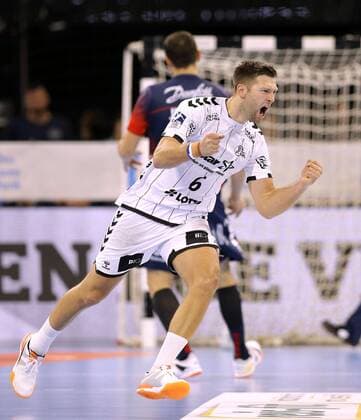 Foto : Torjubel für Kiel , Harald Reinkind Handball Herren 1. Bundesliga am Do. 12.09.2019 THW Kiel - SG Flensburg