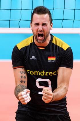 13.09.2019, Paleis 12, Brüssel Bruessel Volleyball, Europameisterschaft, Deutschland (GER) vs. Serbien (SRB) Jubel Georg Grozer ( 9 GER)