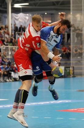 Tobias Hahn 26 (Huettenberg ),Bjoern Zintel 31 (Huettenberg ) GER,Handball,2.Bundesliga, Tusem Essen:TV Huetenberg ,Essen, Stadion Am Hallo Essen Copyright: xEIBNER RonaldxBrendelx EP_RBL