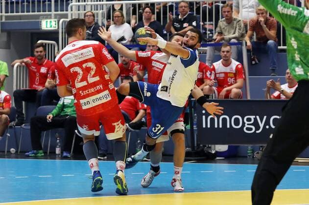 Dennis Szczesny 22,Bjoern Zintel 31 (Huettenberg ) GER,Handball,2.Bundesliga, Tusem Essen:TV Huetenberg ,Essen, Stadion Am Hallo Essen Copyright: xEIBNER RonaldxBrendelx EP_RBL