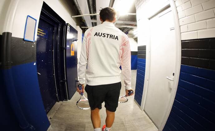 TENNIS - Davis Cup, FIN vs AUT ESPOO,FINLAND,14.SEP.19 - TENNIS - ITF Davis Cup, first round, Finland vs Austria. Image shows Dominic Thiem (AUT). GEPAxpictures xMatthiasxHauer