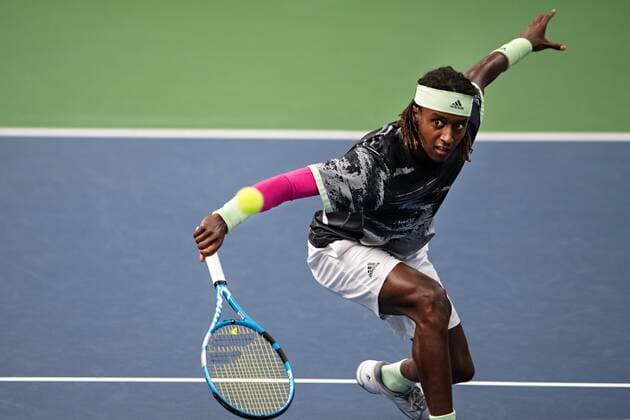 2019 Davis Cup Sweden v Israel 190914 Mikael Ymer of Sweden during the Davis Cup qualification tennis match between Sweden and Israel on September 14, 2019 in Stockholm. Copyright: JOHANNAxLUNDBERG BB190914JL004