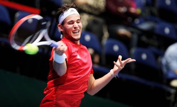 TENNIS - Davis Cup, FIN vs AUT ESPOO,FINLAND,14.SEP.19 - TENNIS - ITF Davis Cup, first round, Finland vs Austria. Image shows Dominic Thiem (AUT). GEPAxpictures xMatthiasxHauer