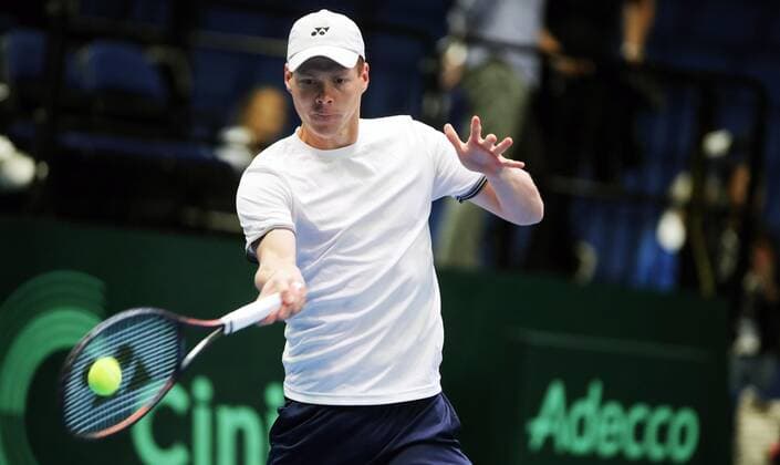 TENNIS - Davis Cup, FIN vs AUT ESPOO,FINLAND,14.SEP.19 - TENNIS - ITF Davis Cup, first round, Finland vs Austria. Image shows Harri Heliovaara (FIN). GEPAxpictures xMatthiasxHauer