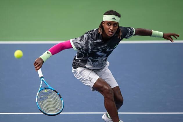 2019 Davis Cup Sweden v Israel 190914 Mikael Ymer of Sweden during the Davis Cup qualification tennis match between Sweden and Israel on September 14, 2019 in Stockholm. Copyright: JOHANNAxLUNDBERG BB190914JL009