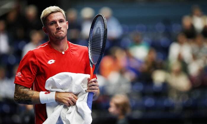 TENNIS - Davis Cup, FIN vs AUT ESPOO,FINLAND,14.SEP.19 - TENNIS - ITF Davis Cup, first round, Finland vs Austria. Image shows Dennis Novak (AUT). GEPAxpictures xMatthiasxHauer