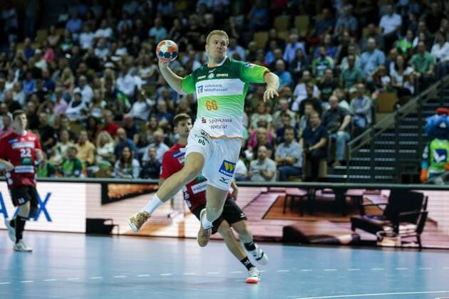 Deutschland,Wetzlar, Rittal-Arena, 15.09.2019, Handball,1. Liqui Moly HBL Bundesliga, 5.Spieltag, HSG Wetzlar - HSG Nordhorn-Lingen Bild: Anton Lindskog (HSG Wetzlar, 66) wirft aufs Tor Copyright: HMBxMedia ThomasxJäger