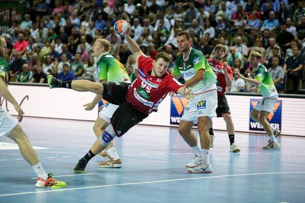 Deutschland,Wetzlar, Rittal-Arena, 15.09.2019, Handball,1. Liqui Moly HBL Bundesliga, 5.Spieltag, HSG Wetzlar - HSG Nordhorn-Lingen Bild:Dominik Kalafut (Nordhorn-Lingen, 95) wirft aufs Tor Copyright: HMBxMedia ThomasxJäger