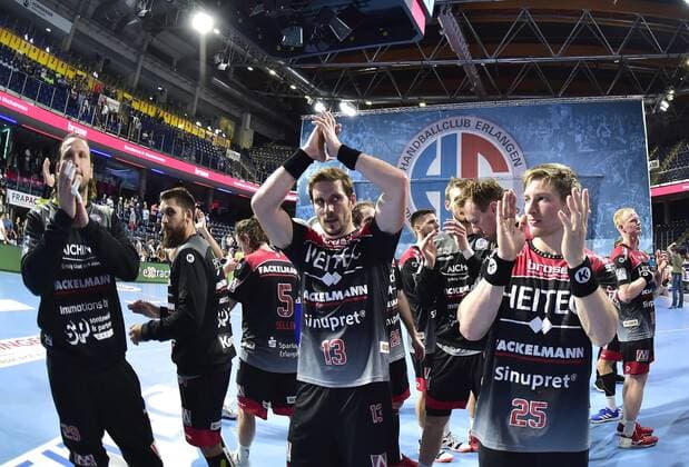15.09.2019 - Handball - 1. Bundesliga DKB HBL - Saison 2019 2020 - 05. Spieltag: HC Erlangen Metropolregion Nürnberg HCE - TBV Lemgo Lippe - OGo - Mannschaft Team nach Spielende