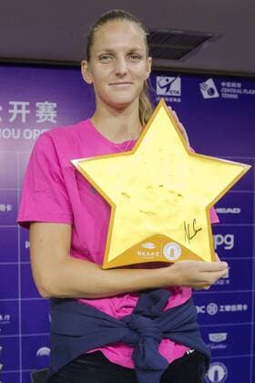 ZHENGZHOU, CHINA - SEPTEMBER 15: Karolina Pliskova of Czech Republic attends a press conference, PK, Pressekonferenz after the singles final match against Petra Martic of Croatia on day seven of Zhengzhou Open 2019 at Zhongyuan Tennis Training Base Management Center on September 15, 2019 in Zhengzhou, Henan Province of China.  Copyright: xVCGx CFP111249298043 