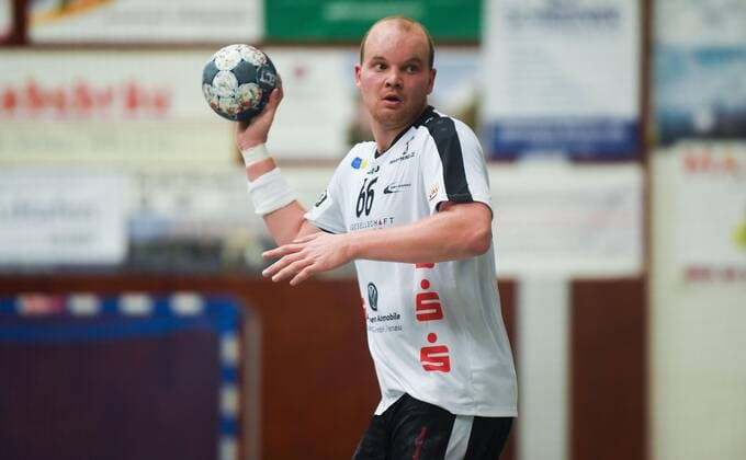 15.09.2019, xpsx, Handball 3.Liga, HSG Hanau - SC DHfK Leipzig II v.l. Michael Malik (HSG Hanau) Hanau Hessen Deutschland (DEU)