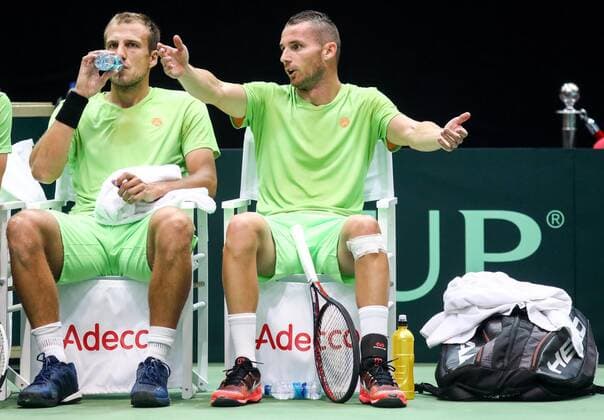 Zenica: Davis Cup, Bosnia and Herzegovina - Czech republic 15.09.2019., Husejin Smajlovic City Arena, Zenica, Bosnia and Herzegovina - Davis Cup meeting between Bosnia and Herzegovina and the Czech Republic.. Tennis match Mirza Basic - Jiri Vesely. Mirza Basic Bosnia and Herzegovina, Zenica  ArminxDurgut PIXSELL