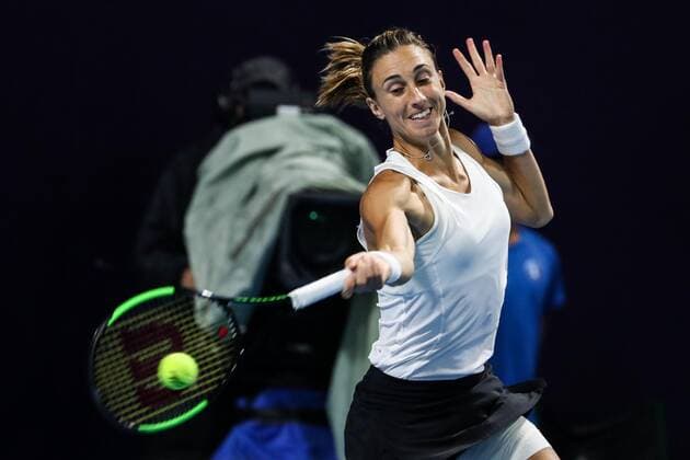 ZHENGZHOU, CHINA - SEPTEMBER 15: Petra Martic of Croatia returns a shot in the singles final match against Karolina Pliskova of Czech Republic on day seven of Zhengzhou Open 2019 at Zhongyuan Tennis Training Base Management Center on September 15, 2019 in Zhengzhou, Henan Province of China.  Copyright: xVCGx CFP111249296163 