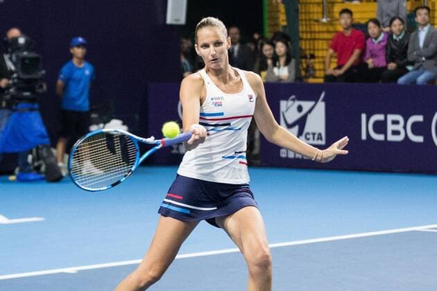 ZHENGZHOU, CHINA - SEPTEMBER 15: Karolina Pliskova of Czech Republic returns a shot in the singles final match against Petra Martic of Croatia on day seven of Zhengzhou Open 2019 at Zhongyuan Tennis Training Base Management Center on September 15, 2019 in Zhengzhou, Henan Province of China.  Copyright: xVCGx CFP111249295824 