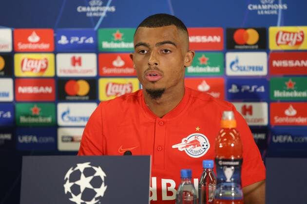 SOCCER - CL, RBS vs Genk SALZBURG,AUSTRIA,16.SEP.19 - SOCCER - UEFA Champions League, group stage, Red Bull Salzburg vs KRC Genk, preview, press conference, PK, Pressekonferenz RBS. Image shows Antoine Bernede (RBS). GEPAxpictures xMathiasxMandl