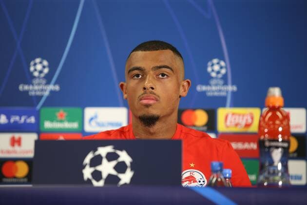 SOCCER - CL, RBS vs Genk SALZBURG,AUSTRIA,16.SEP.19 - SOCCER - UEFA Champions League, group stage, Red Bull Salzburg vs KRC Genk, preview, press conference, PK, Pressekonferenz RBS. Image shows Antoine Bernede (RBS). GEPAxpictures xMathiasxMandl