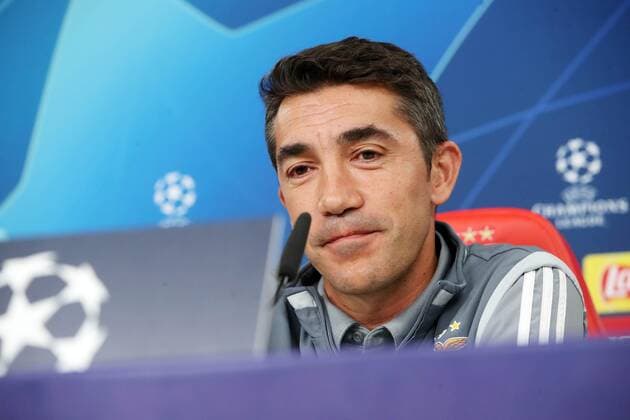 RB Leipzig - Pressekonferenz Fussball Champions League Lissabon, 16.09.2019, Est‡dio da Luz, Fussball, UEFA Champions League, Gruppe G, 1.Spieltag , Benfica Lissabon vs. RB Leipzig , Pressekonferenz am Vortag des Spieles. , Im Bild; Trainer Bruno Lage (Benfica) , UEFA regulations prohibit any use of photographs as image sequences and or quasi-video