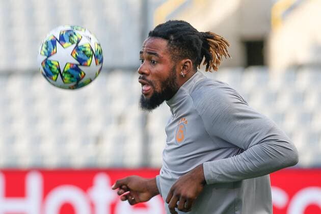 Galatasaray s Christian Luyindama pictured during a training session of Turkish soccer team Galatasaray AS, Tuesday 17 September 2019 in Brugge, in preparation of Tomorrow s match against Belgian club Club Brugge in the group stage of the UEFA Champions League. BRUNOxFAHY  x05665848x