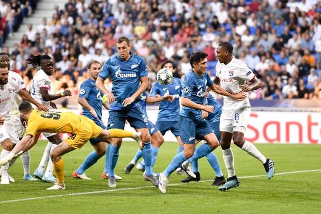 06 MARCELO (OL) - 18 YURY ZHIRKOV (ZEN) FOOTBALL : Lyon vs Zenith Saint Petersbourg - Ligue des Champions - 17 09 2019 AnthonyBIBARD FEP Panoramic 