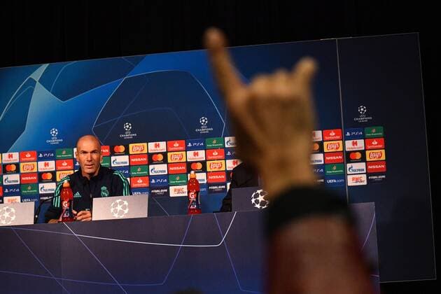 Fußball, CL, Real Madrid Pressekonferenz Zinedine Zidane in a press conference, PK, Pressekonferenz at the Parc des Princes on the eve of the league match, PSG-REAL on September 17, 2019.  JulienxMattiax xLexPictorium LePictorium_0214209