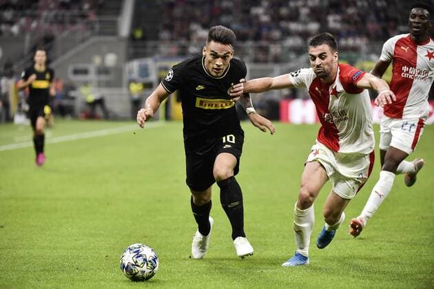 Photo LaPresse Marco Alpozzi September 17, 2019 Milan (Italy) soccer Inter Vs Slavia Praha - Champions League group stage - Group F - Giuseppe Meazza stadium In the pic: Lautaro Mart& xed;nez (F.C. Internazionale Milano);  Copyright: xMarcoxAlpozzi LaPresse LaPresse x