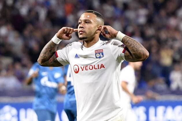 Fußball, CL, Olympique Lyon - Zenit St. Petersburg JOIE - 11 MEMPHIS DEPAY (OL) FOOTBALL : Lyon vs Zenith Saint Petersbourg - Ligue des Champions - 17 09 2019 AnthonyBIBARD FEP Panoramic 