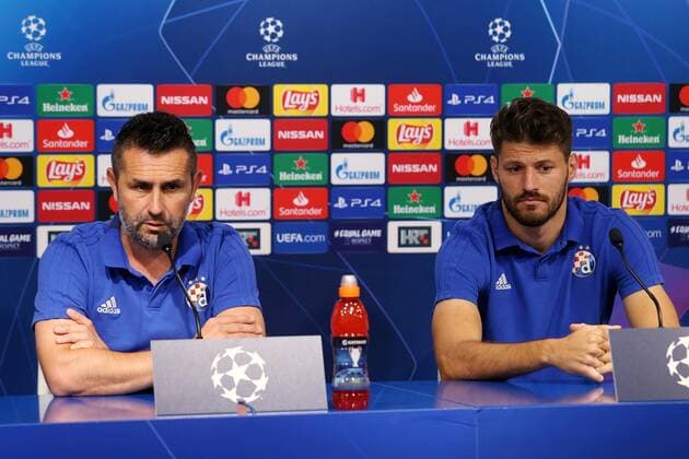 Fußball, CL, Dinamo Zagreb Pressekonferenz PXL_GNK Dinamo Zagreb press conference, PK, Pressekonferenz 17.09.2019., Zagreb, Croatia - GNK Dinamo coach Nenad Bjelicva and Bruno Petkovic of GNK Dinamo held a press conference ahead of UEFA Champions League first match against Atalanta BC.  DaliborxUrukalovic PIXSELL