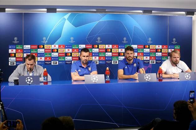 Fußball, CL, Dinamo Zagreb Pressekonferenz PXL_GNK Dinamo Zagreb press conference, PK, Pressekonferenz 17.09.2019., Zagreb, Croatia - GNK Dinamo coach Nenad Bjelicva and Bruno Petkovic of GNK Dinamo held a press conference ahead of UEFA Champions League first match against Atalanta BC.  DaliborxUrukalovic PIXSELL