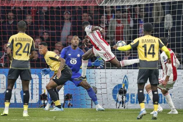 AMSTERDAM, 17-09-2019 JohanCruyff Arena , Champions League Football season 2019 2020 . Quincy Promes scores 1-0 during the match Ajax - Lille. Ajax - Lille  x4498249x Copyright: