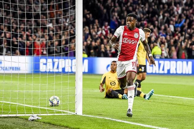 AMSTERDAM, 17-09-2019 JohanCruyff Arena , Champions League Football season 2019 2020 . Ajax player Quincy Promes celebrating the goal during the match Ajax - Lille. Ajax - Lille  x4498613x Copyright: