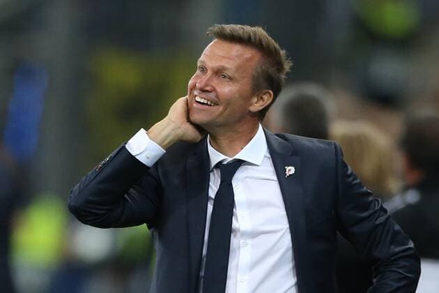 SOCCER - CL, RBS vs Genk SALZBURG,AUSTRIA,17.SEP.19 - SOCCER - UEFA Champions League, group stage, Red Bull Salzburg vs KRC Genk. Image shows head coach Jesse Marsch (RBS). GEPAxpictures xMathiasxMandl
