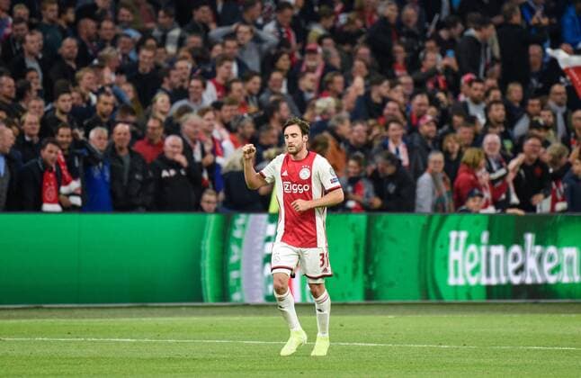 Joie de Nicolas Tagliafico ( Ajax ) FOOTBALL : AFC Ajax vs Lille OSC - Champions League - Amsterdam - 17 09 2019 FedericoPestellini Panoramic 