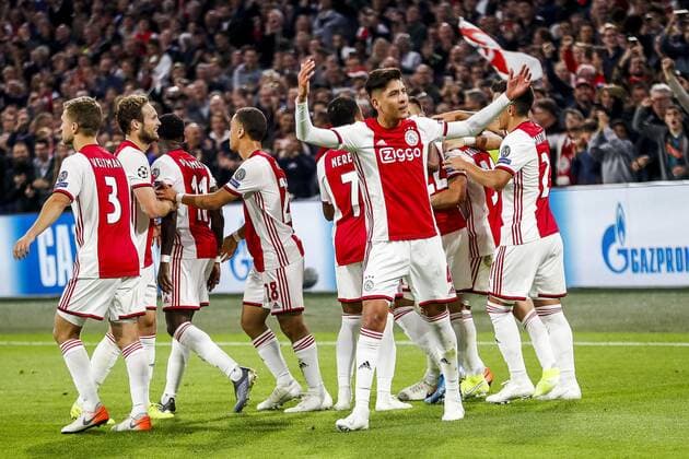 AMSTERDAM, 17-09-2019 JohanCruyff Arena , Champions League Football season 2019 2020 . Nico Tagliafico scores 3-0 during the match Ajax - Lille. Ajax - Lille  x4499865x Copyright: