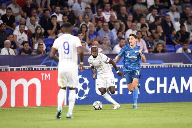 27 MAXWEL CORNET (OL) - 14 DALER KUZIAEV (ZEN) FOOTBALL : Lyon vs Zenith Saint Petersbourg - Ligue des Champions - 17 09 2019 AnthonyBIBARD FEP Panoramic 