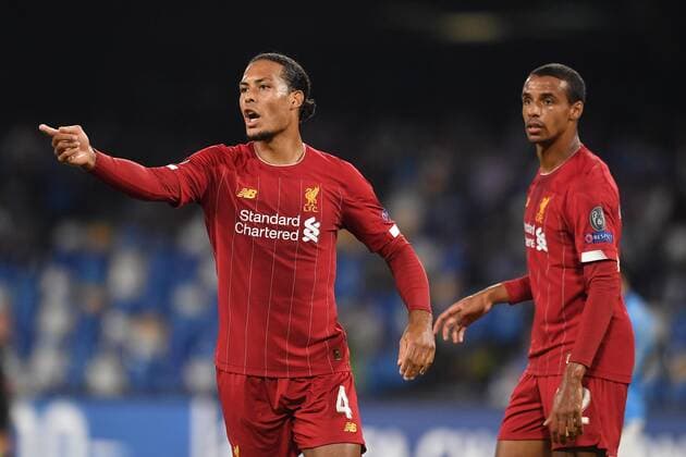 Virgil Van Dijk and Joel Matip of Liverpool Napoli 17-9-2019 Stadio San Paolo Football Champions League 2019 2020 SSC Napoli - Liverpool FC Photo Antonietta Baldassarre Insidefoto antoniettaxbaldassarre