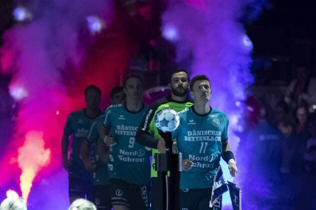 SG Flensburg-Handewitt vs Elverum Handball, Handball, EHF Champions League Gruppenphase, 18.09.19 Einlauf SG Flensburg-Handewitt Copyright: xBEAUTIFULxSPORTS MarioxM.xKobergx