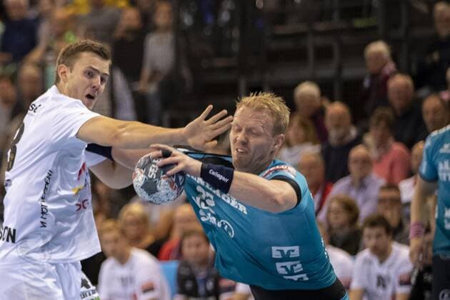 SG Flensburg-Handewitt vs Elverum Handball, Handball, EHF Champions League Gruppenphase, 18.09.19 Anders Zachariassen (SG Flensburg-Handewitt, 22) gegen Jonas Burud (Elverum Handball, 18) Copyright: xBEAUTIFULxSPORTS MarioxM.xKobergx