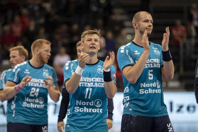 SG Flensburg-Handewitt vs Elverum Handball, Handball, EHF Champions League Gruppenphase, 18.09.19 Die Spieler bedanken sich bei Ihren Fans Copyright: xBEAUTIFULxSPORTS MarioxM.xKobergx