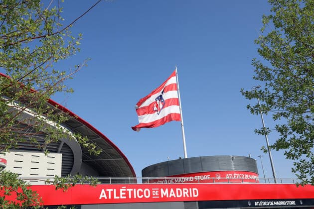 September 18, 2019, Madrid, Spain: The Giant Flag of Atletico de Madrid nearby The Wanda Metropolitano stadium is pictured ahead of during the UEFA Champions League, Group D football match between Atletico de Madrid and Juventus FC on September 18, 2019 at Wanda Metropolitano stadium in Madrid, Spain. Football - UEFA Champions League - Atletico de Madrid vs Juventus FC  - ZUMAb169 20190918_zaa_b169_046 Copyright: xManuelxBlondeau Aop.Pressx