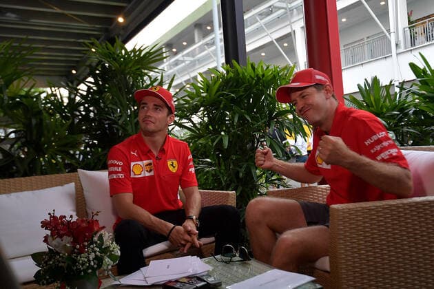 FORMULA 1 2019 SINGAPORE AIRLINES SINGAPORE GRAND PRIX 19.09.2019, Marina Bay Street Circuit, Singapore, FORMULA 1 2019 SINGAPORE AIRLINES SINGAPORE GRAND PRIX ,im Bild Sebastian Vettel (GER 5), Scuderia Ferrari Mission Winnow, Charles Leclerc (MCO 16), Scuderia Ferrari Mission Winnow